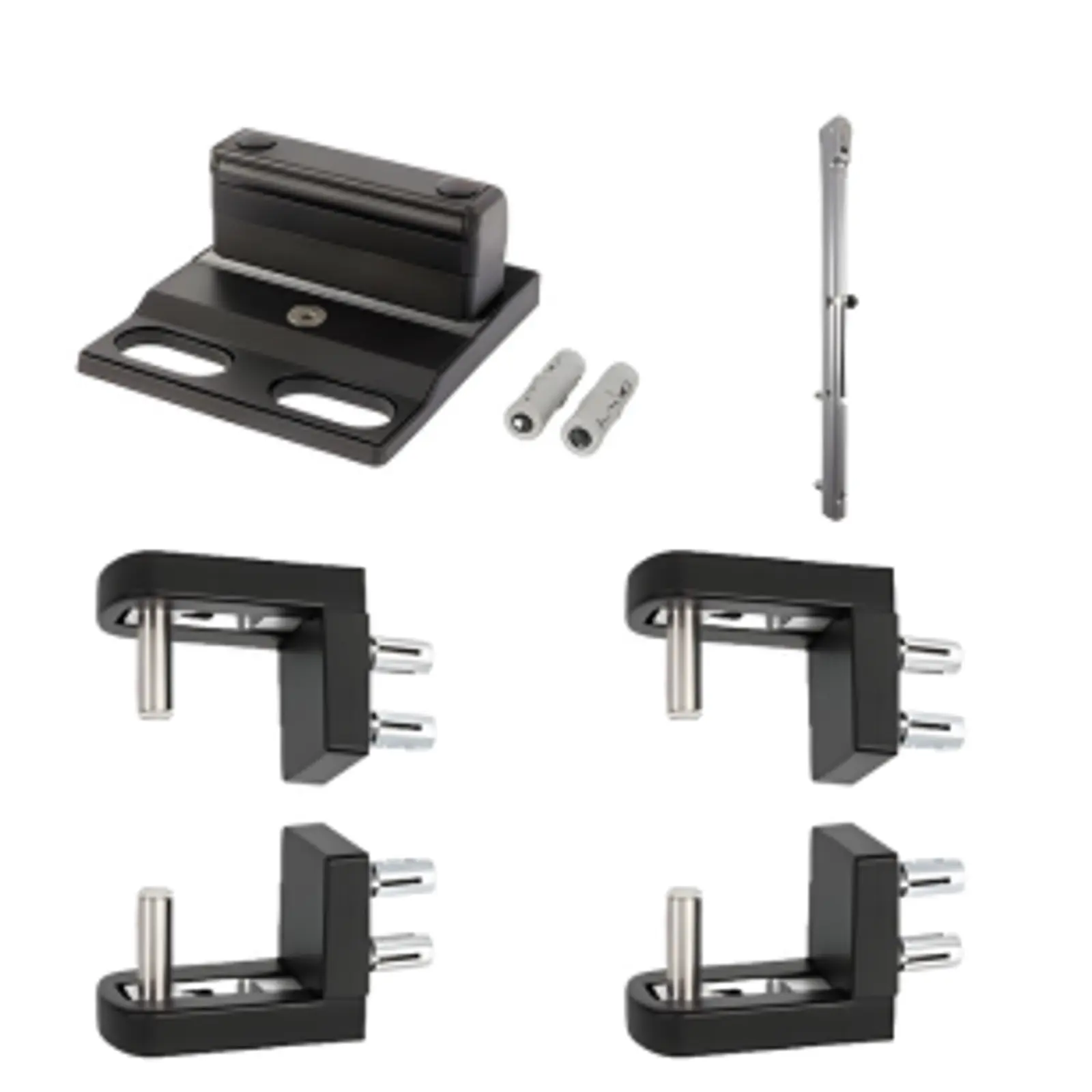 Kit poarta batanta Locinox (2 balamale cu pivot + zavor + opritor poarta auto) (fr)
